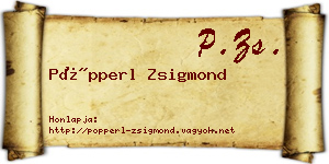 Pöpperl Zsigmond névjegykártya